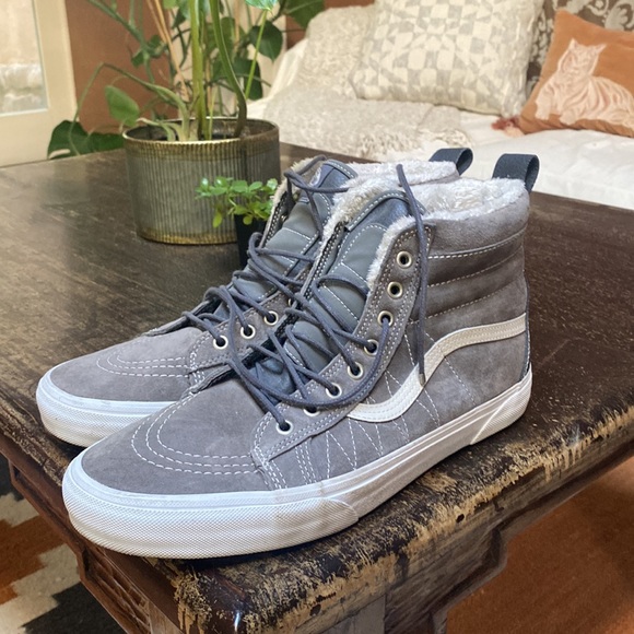 Vans Other - Vans Sk8 Hi 11.5 Grey w/ Faux Fur